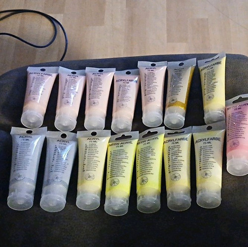 Neon acrylfarben set - acrylfarben,