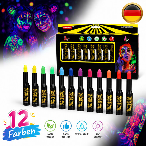 Schminkstifte neon farben - schminkstifte, 12