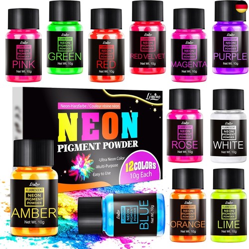 Neon pigmentpulver 12 farben - pigmentpulver,