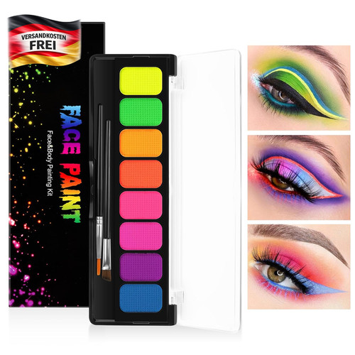 Neon face paint set farben - face,